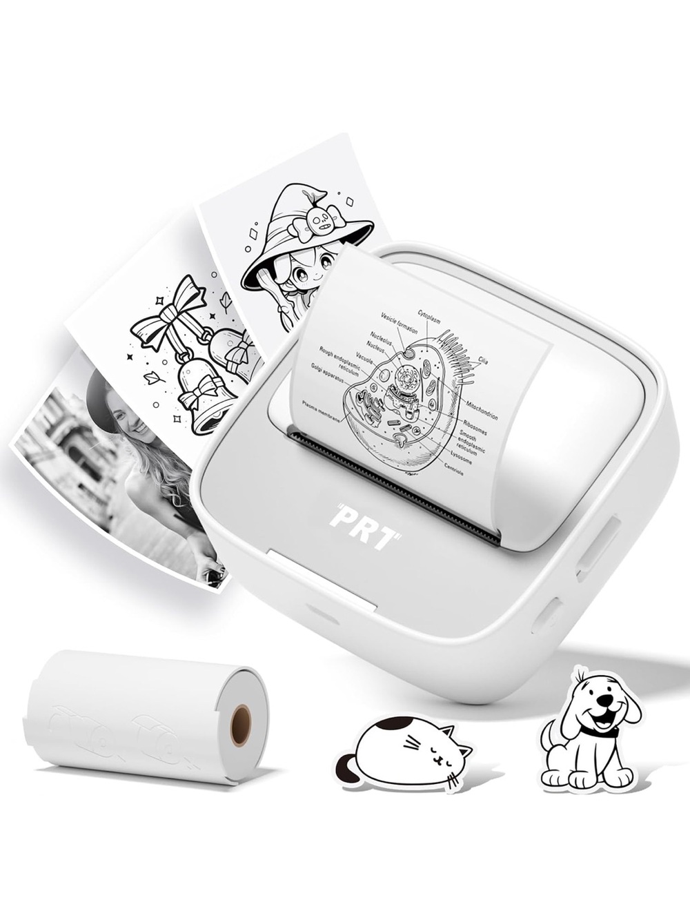 NIB PRT Mini Sticker Printer, Portable Thermal Printer with 1Roll Sticker Paper